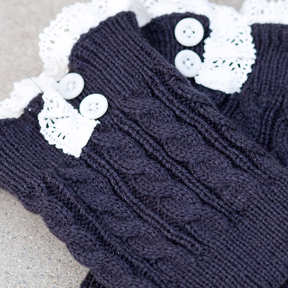 Lace Button Boot Cuffs Boot Toppers Many Colors - Picture 2 of 4
